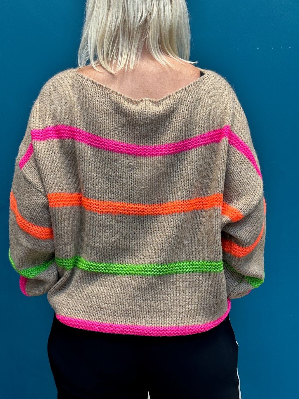 Goose Island Lana Wool Camel Stripe Jumper