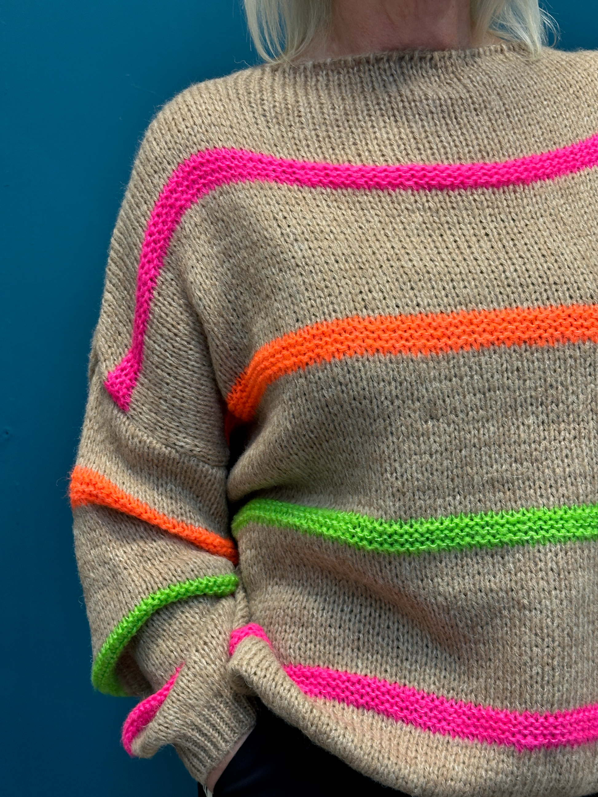 Goose Island Lana Wool Camel Stripe Jumper