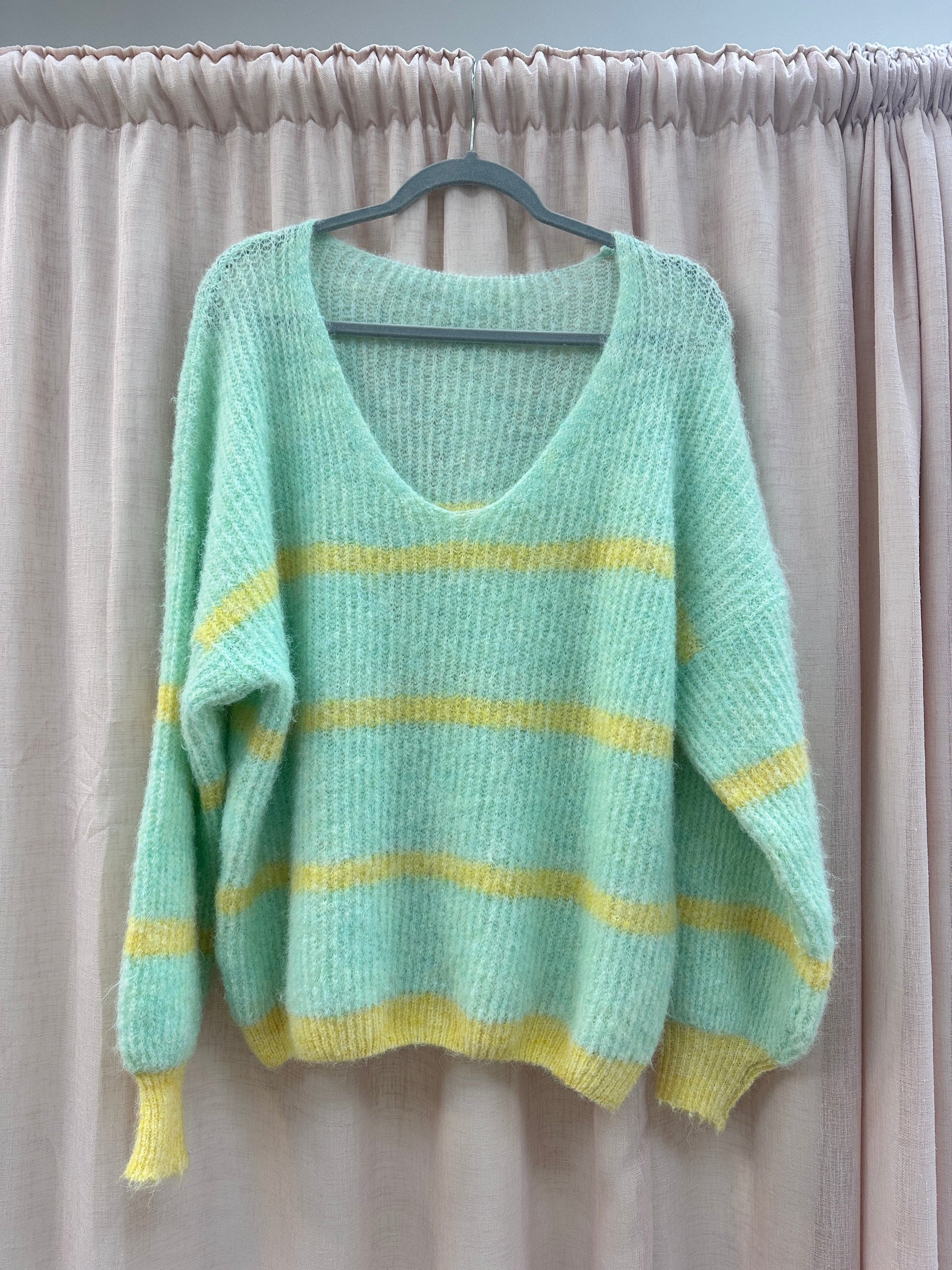 Mint Eliza Soft Stripe Knit Ginger + Gray