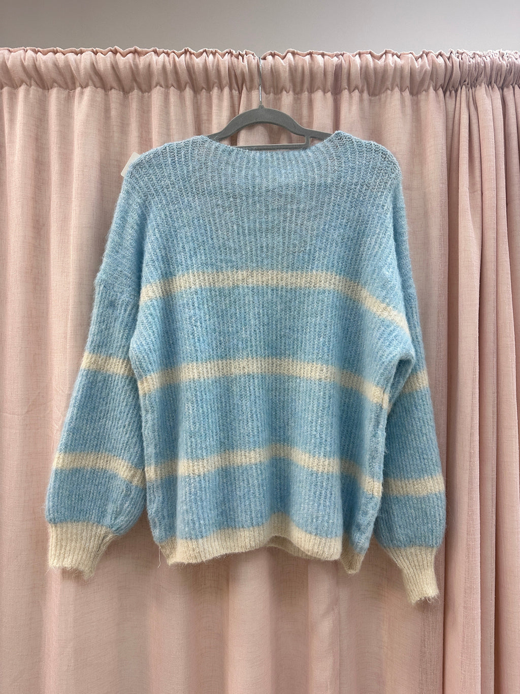 Blue Eliza Soft Stripe Knit Ginger + Gray