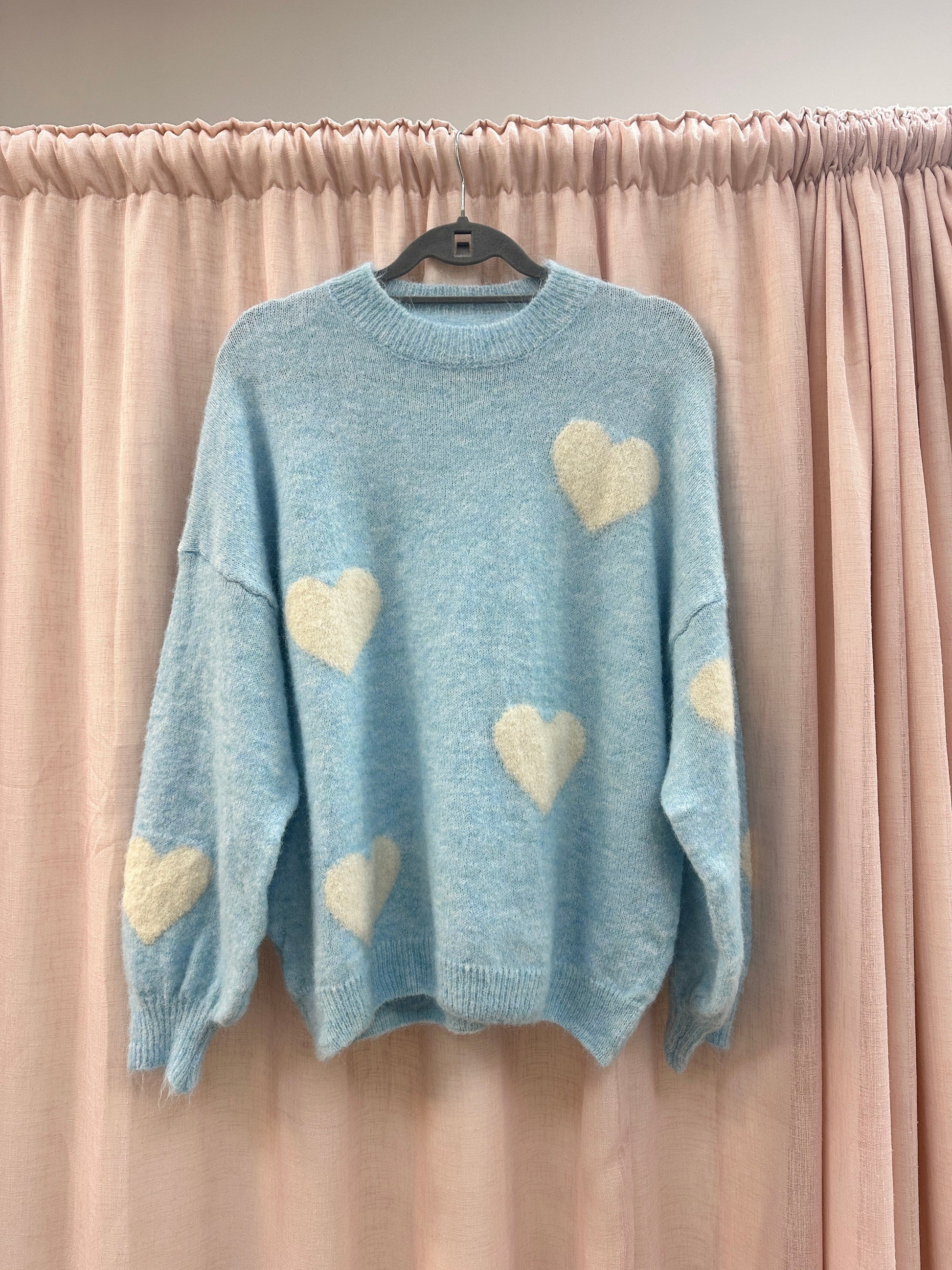 Saskia Soft Heart Jumper Blue Ginger + Gray