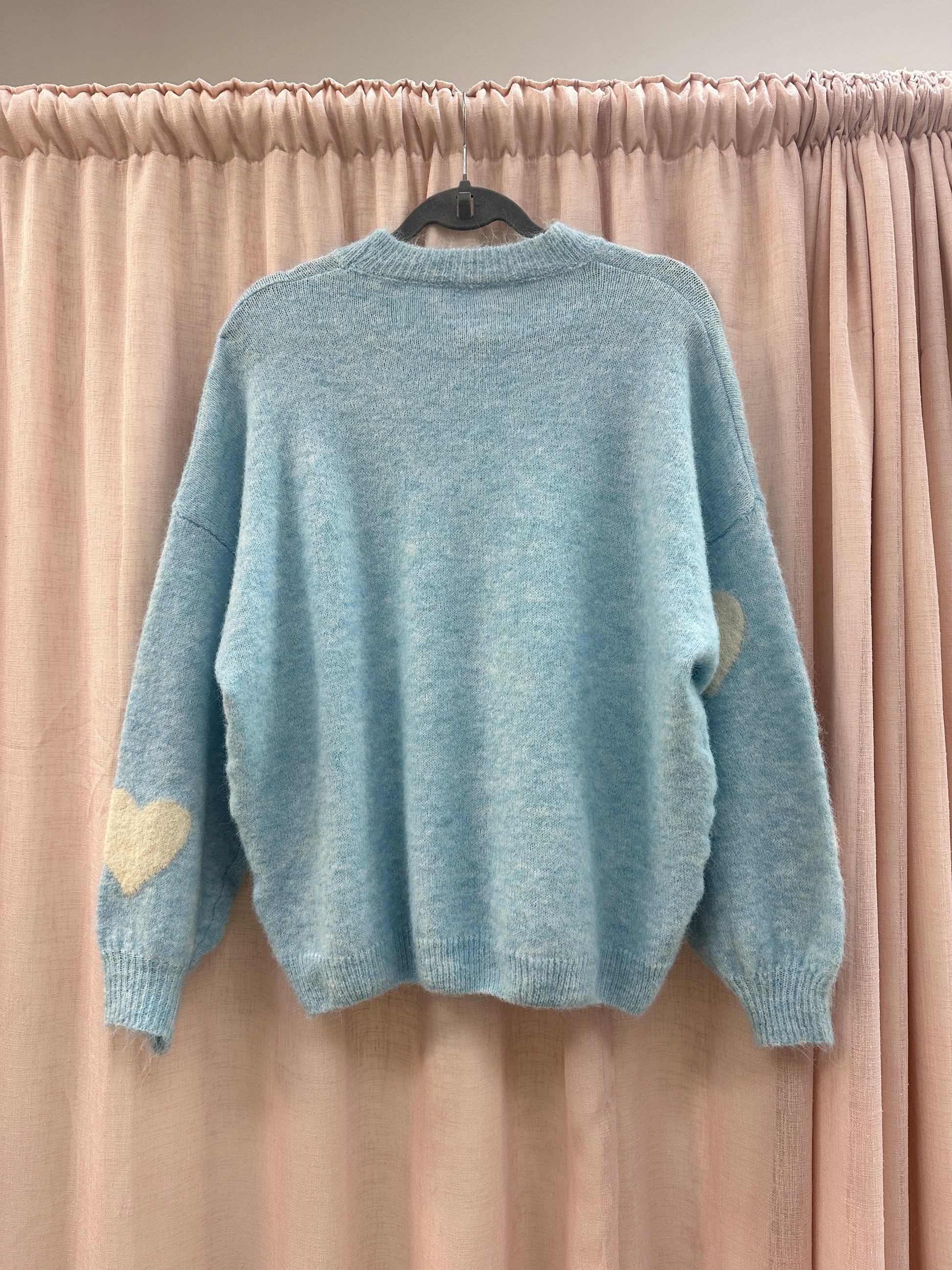Saskia Soft Heart Jumper Blue Ginger + Gray