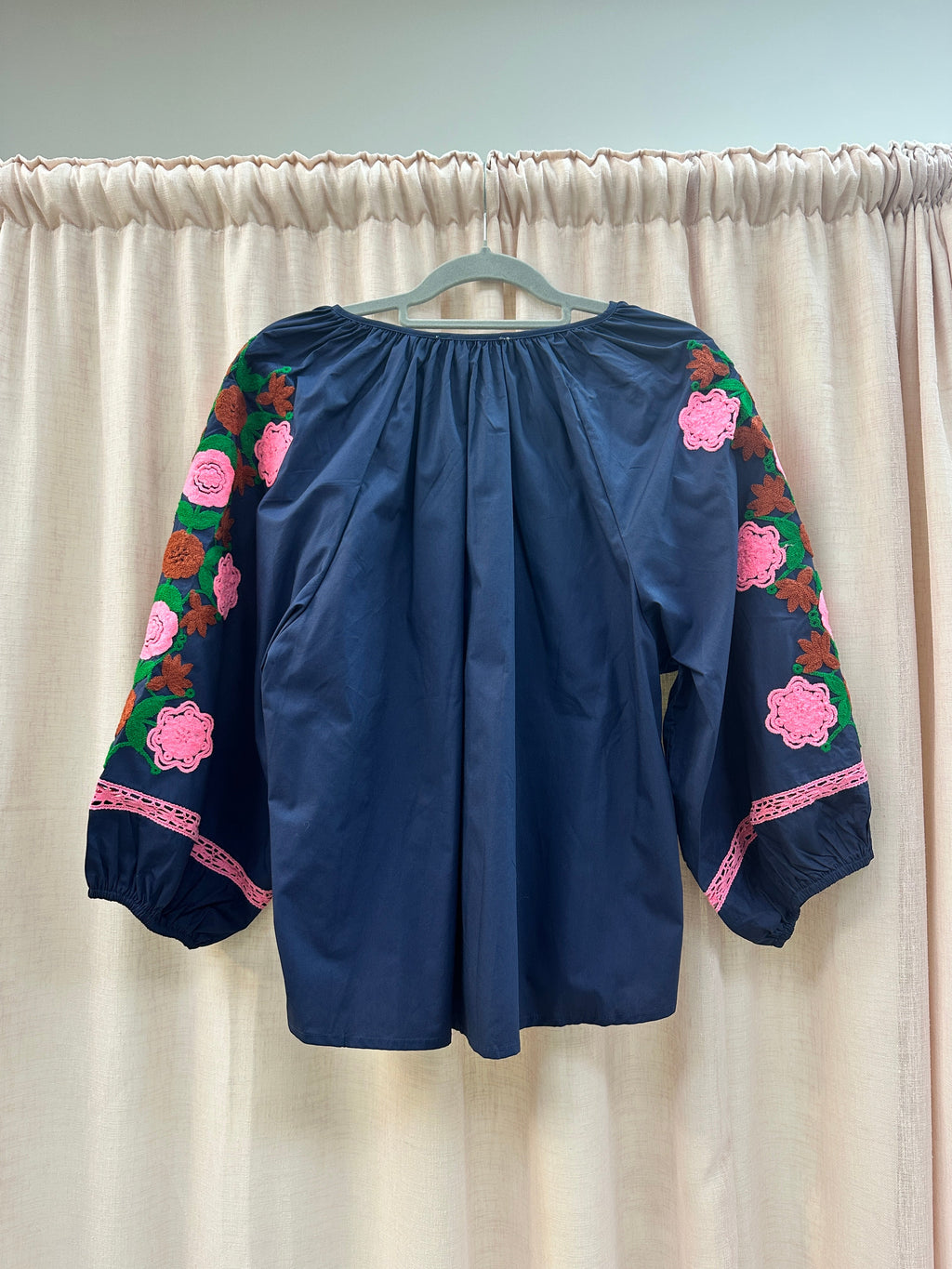 Embroidered Floral Top Ginger + Gray