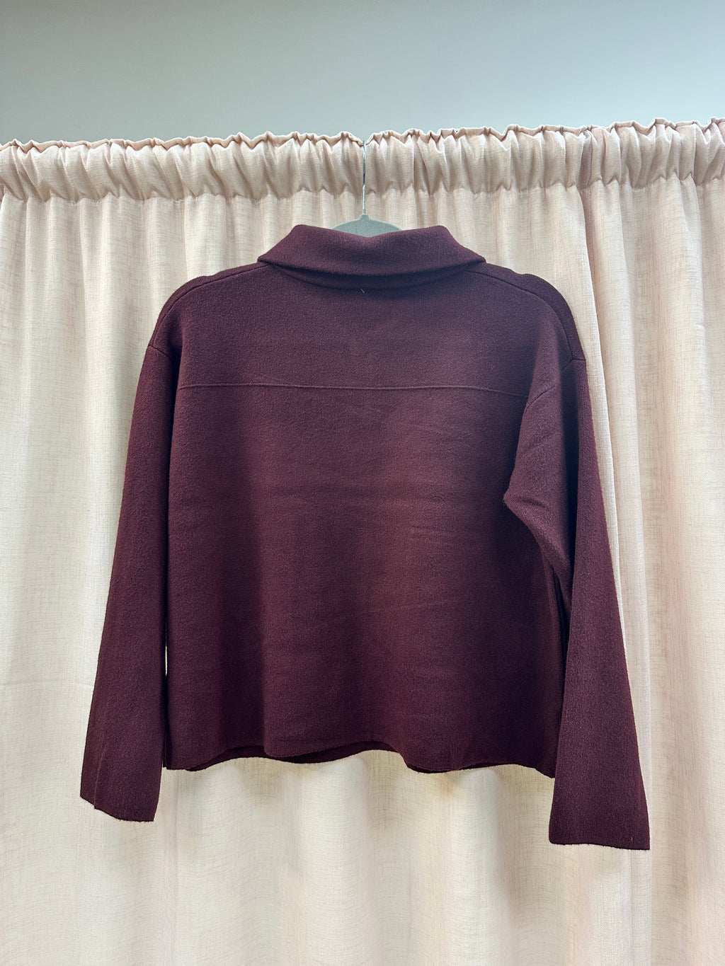 Knit Collared Cardigan Ginger + Gray
