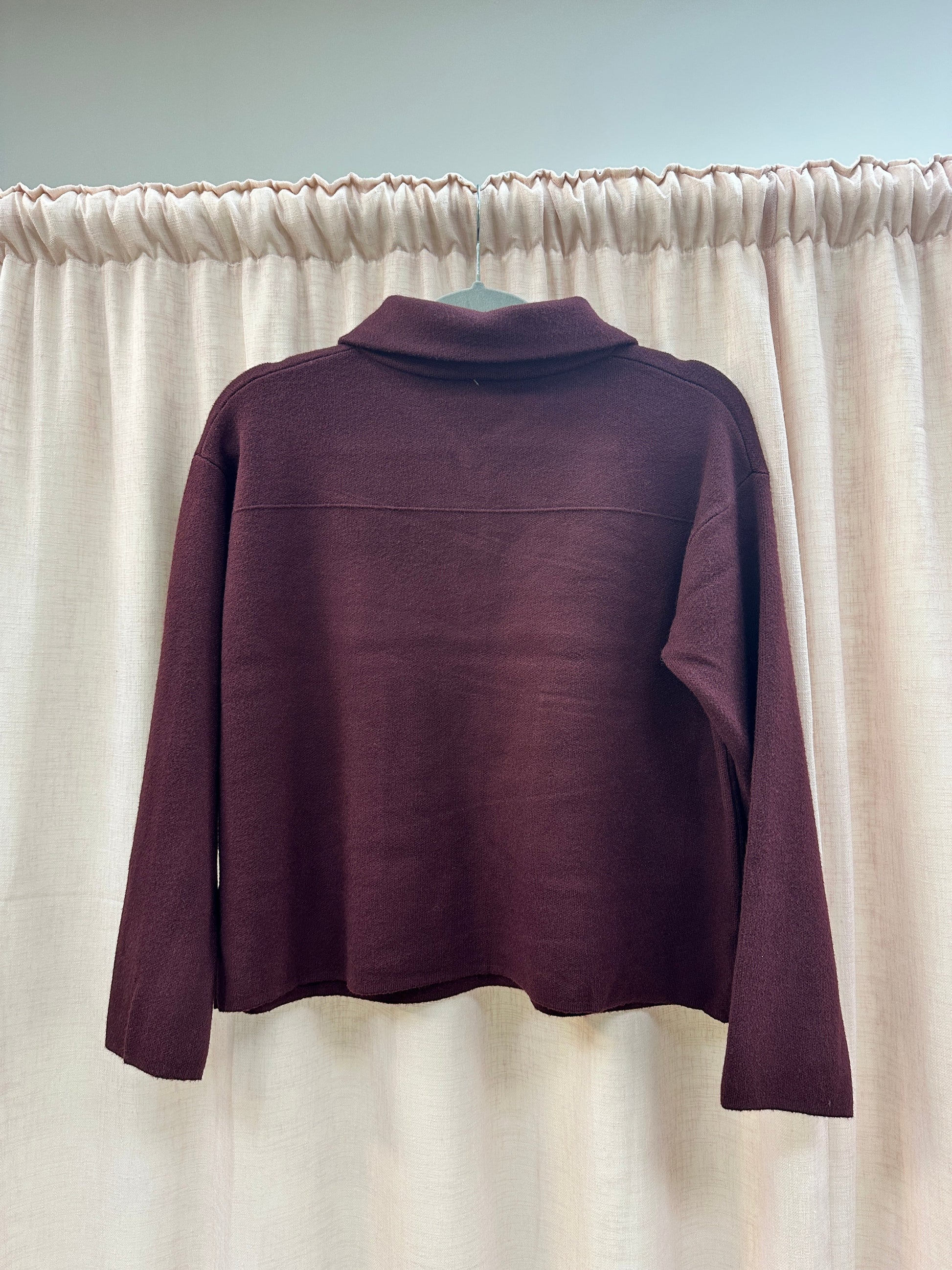 Knit Collared Cardigan Ginger + Gray