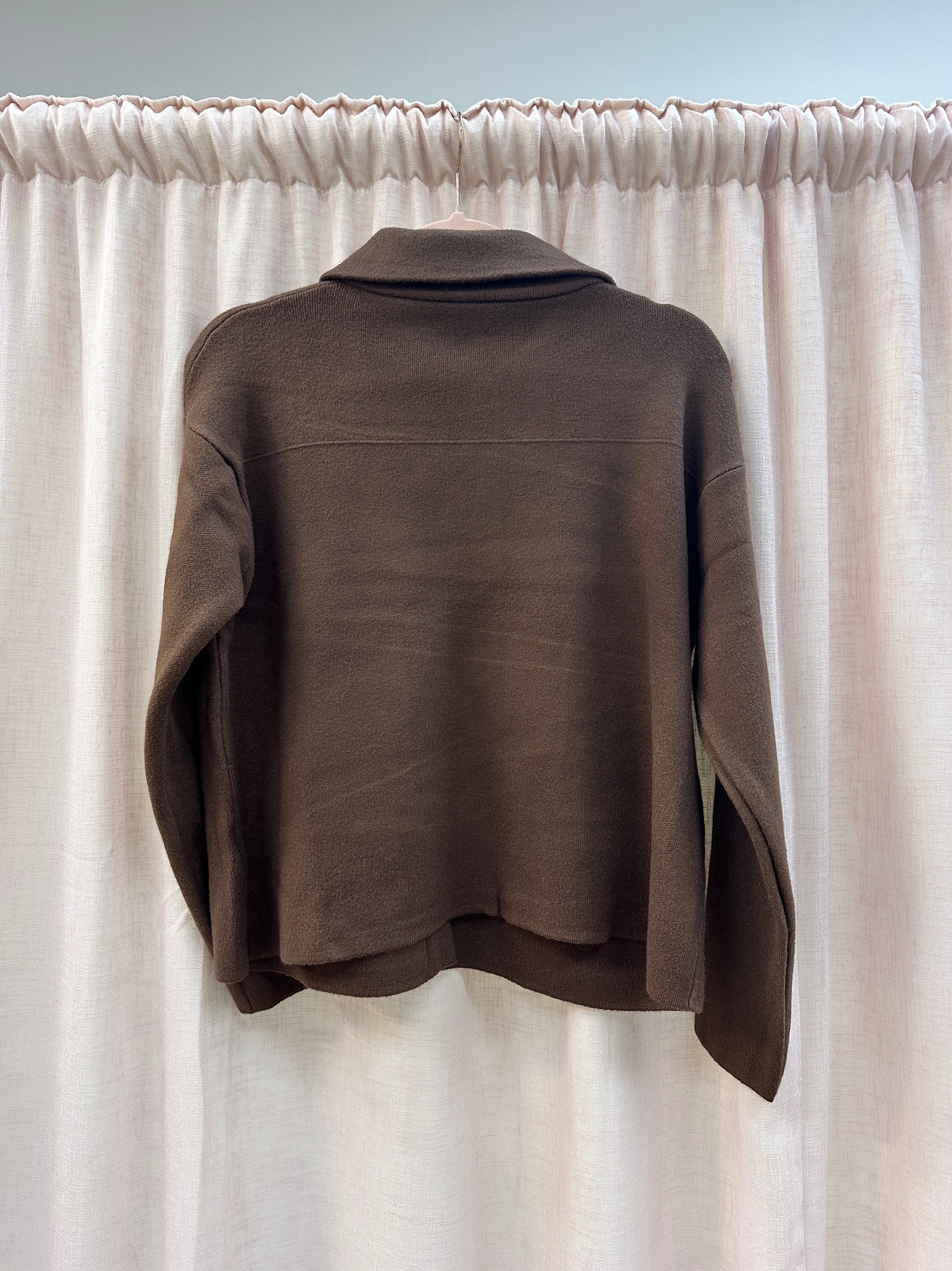Knit Collared Cardigan Ginger + Gray