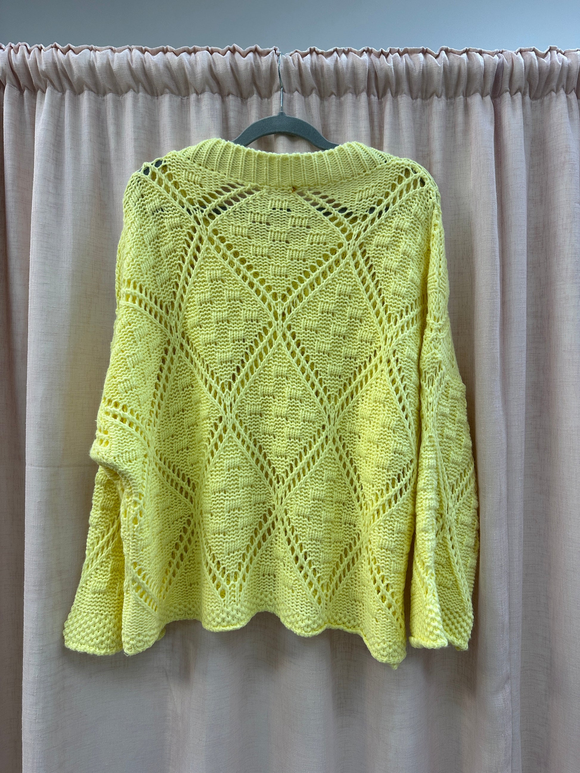 Pattern V Neck Oversized Jumper Ginger + Gray
