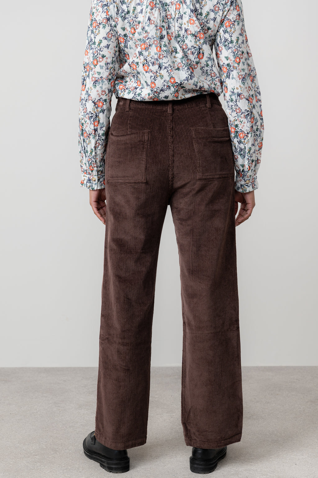 Lily & Me Strachan Stretch Cord Wide Leg Trouser Chocolate