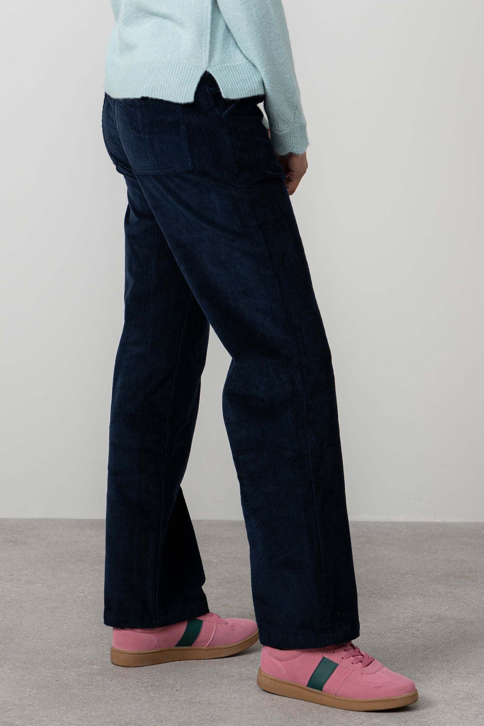 Lily & Me Strachan Stretch Cord Wide Leg Trouser Navy