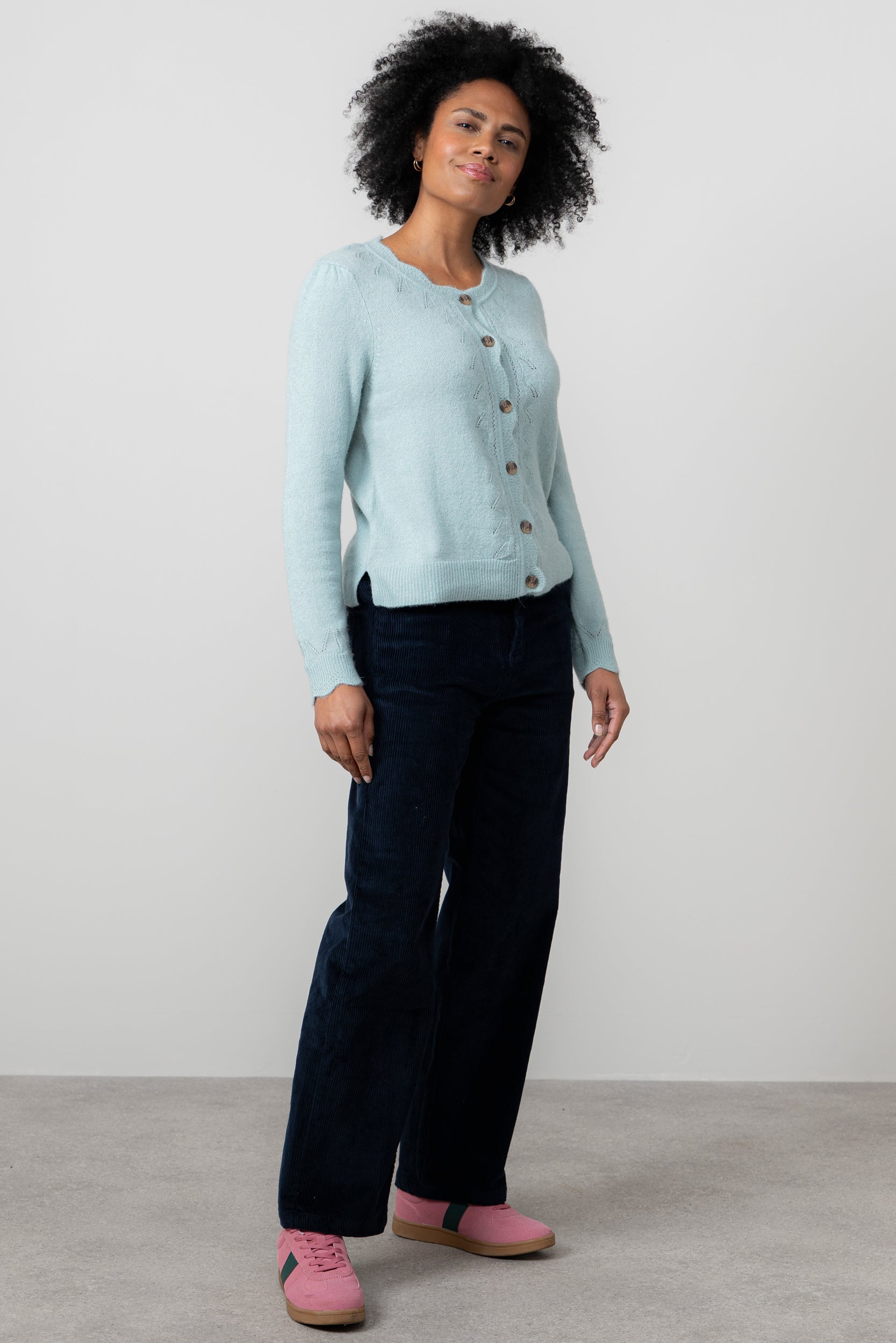 Lily & Me Strachan Stretch Cord Wide Leg Trouser Navy
