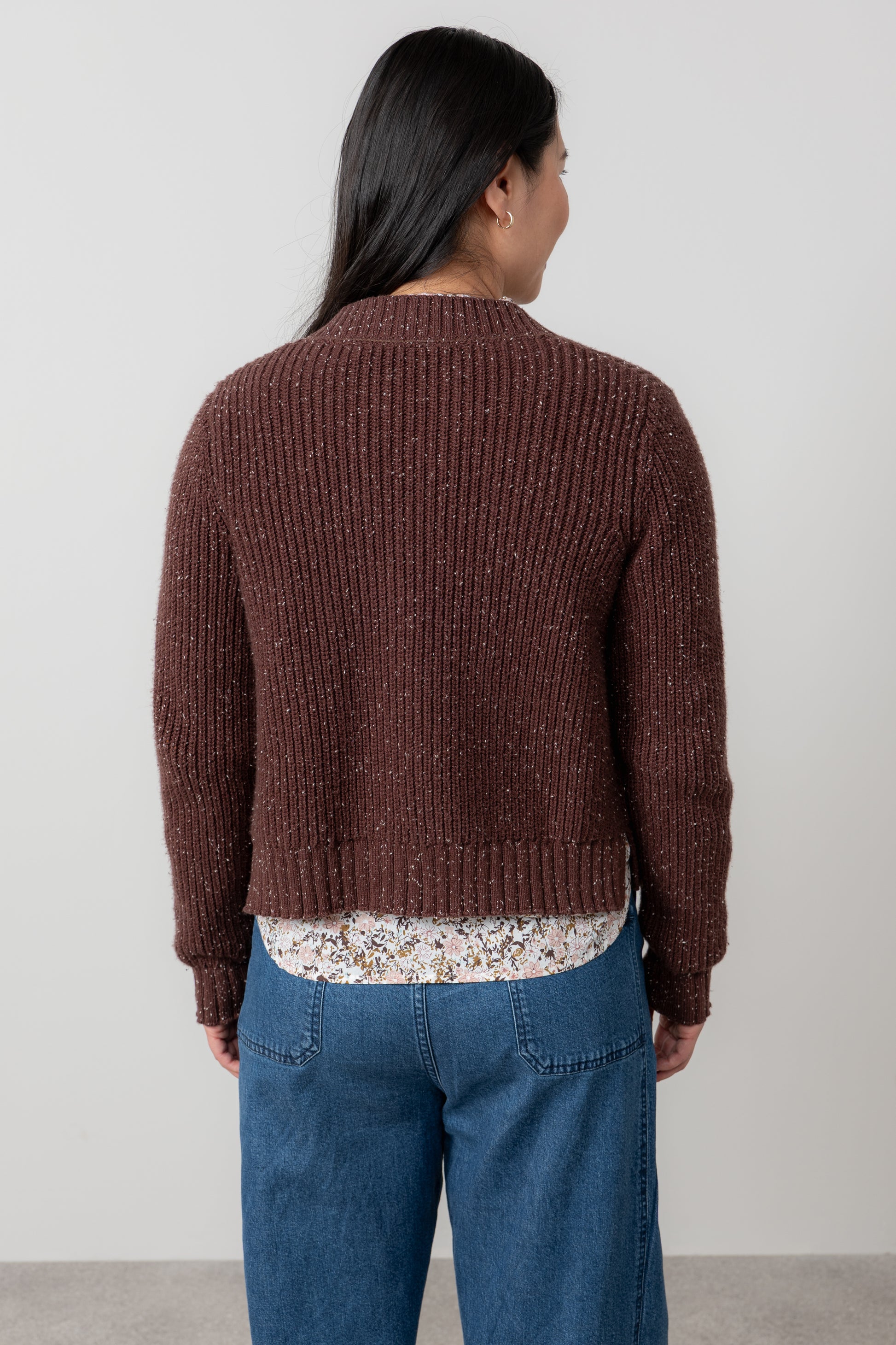 Lily & Me June Ribbed Knit Cardigan Chocolate