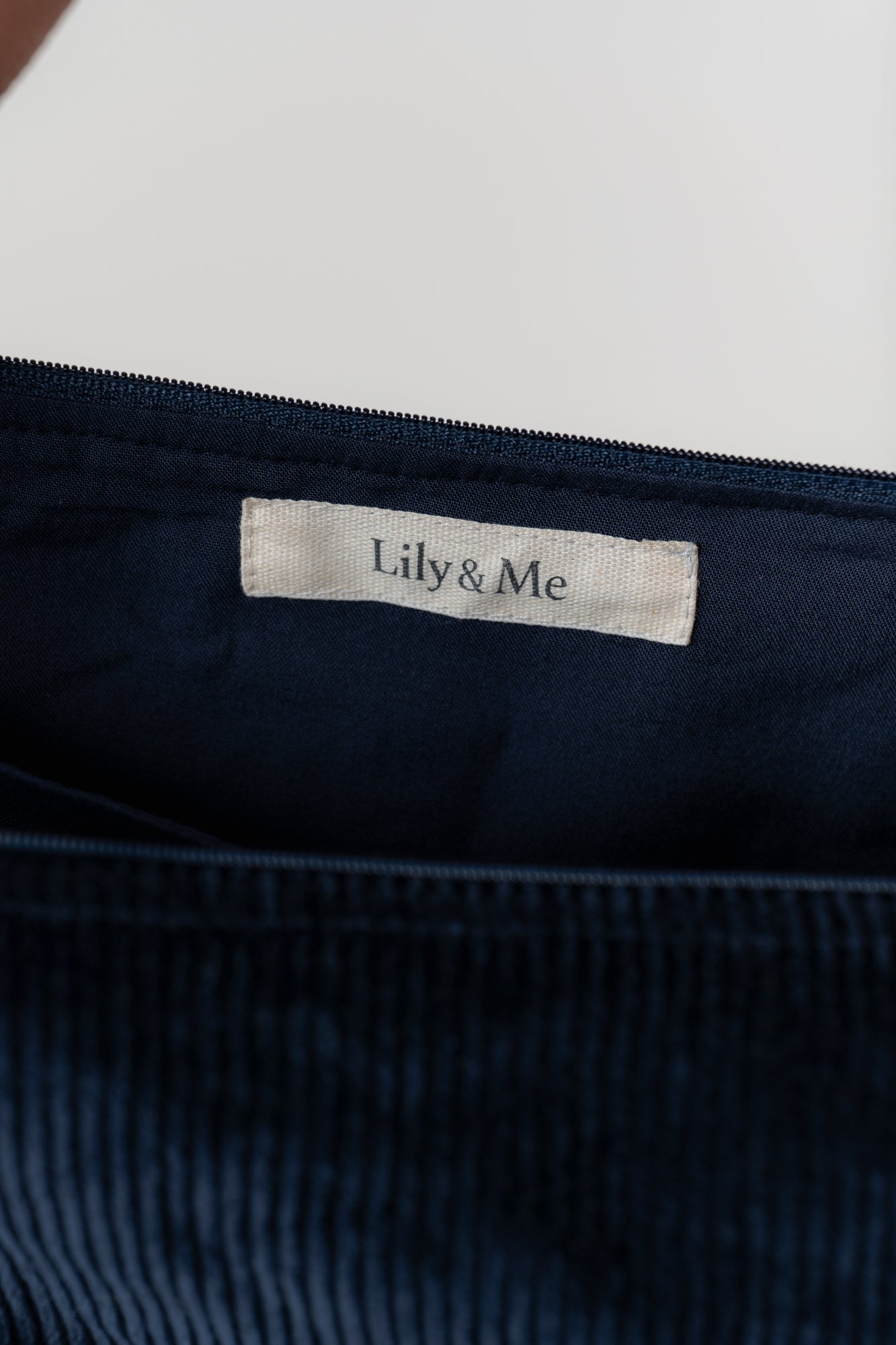 Lily & Me Jumbo Cord Crossbody Bag Navy