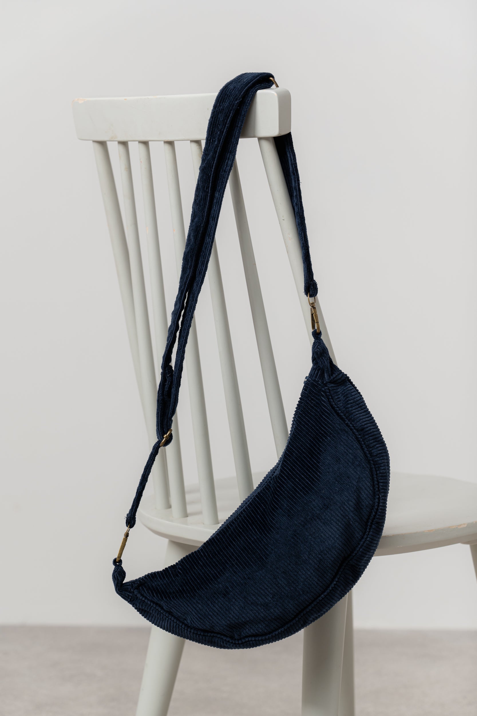 Lily & Me Jumbo Cord Crossbody Bag Navy