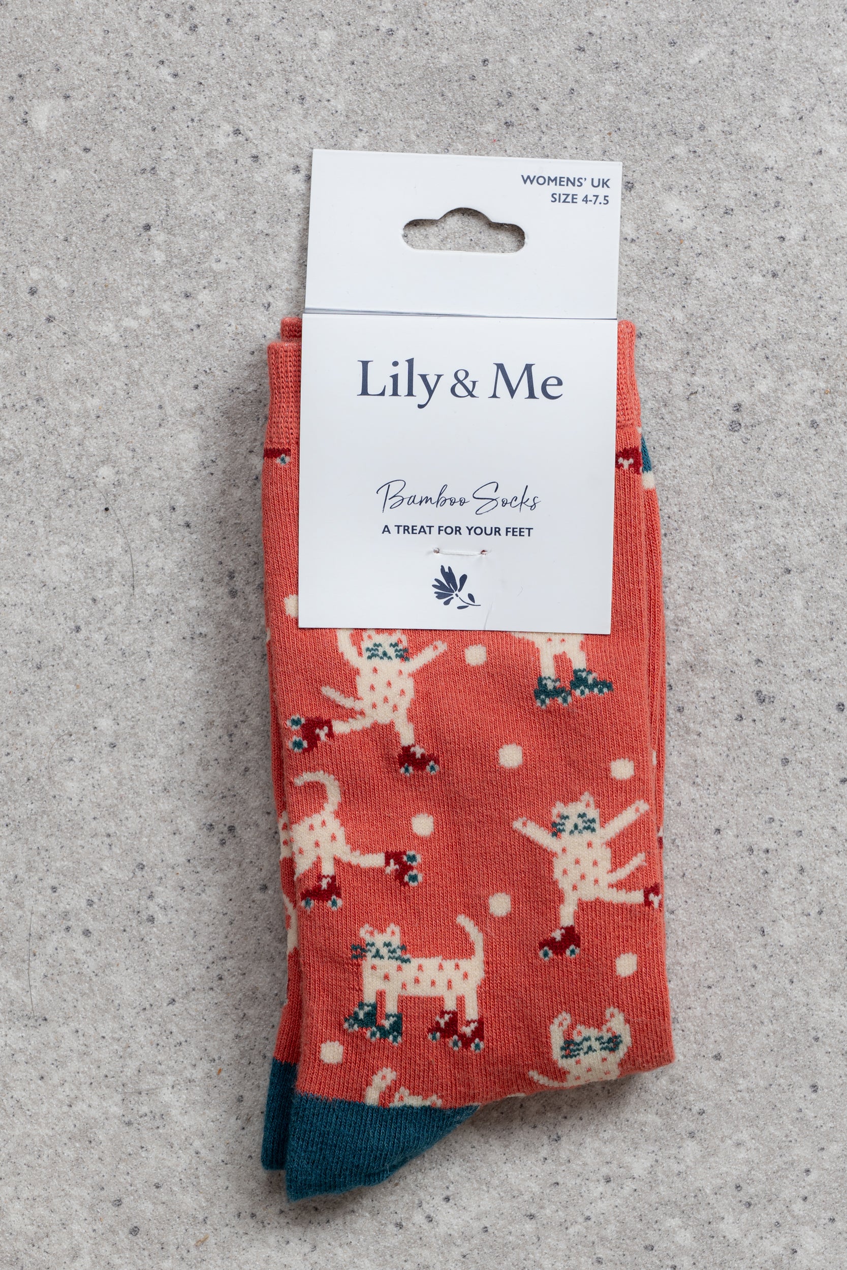 Lily & Me Roller Cats Socks And Keyring Giftbox Assorted