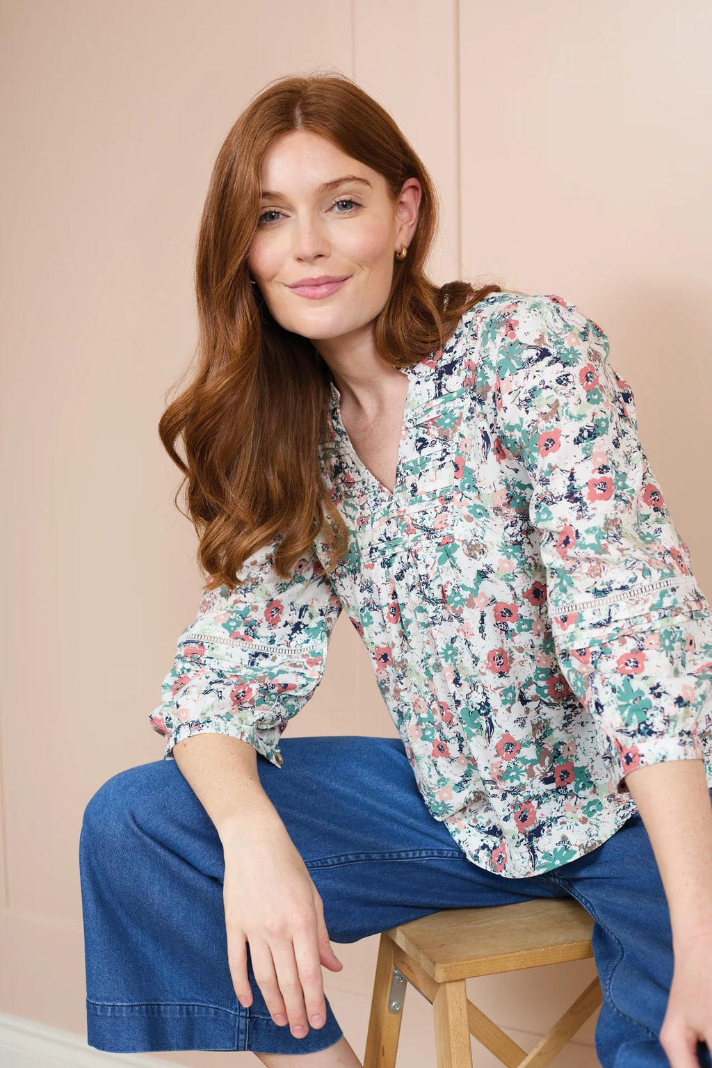 Lily & Me Marie 3/4 Sleeve Blouse Rewild