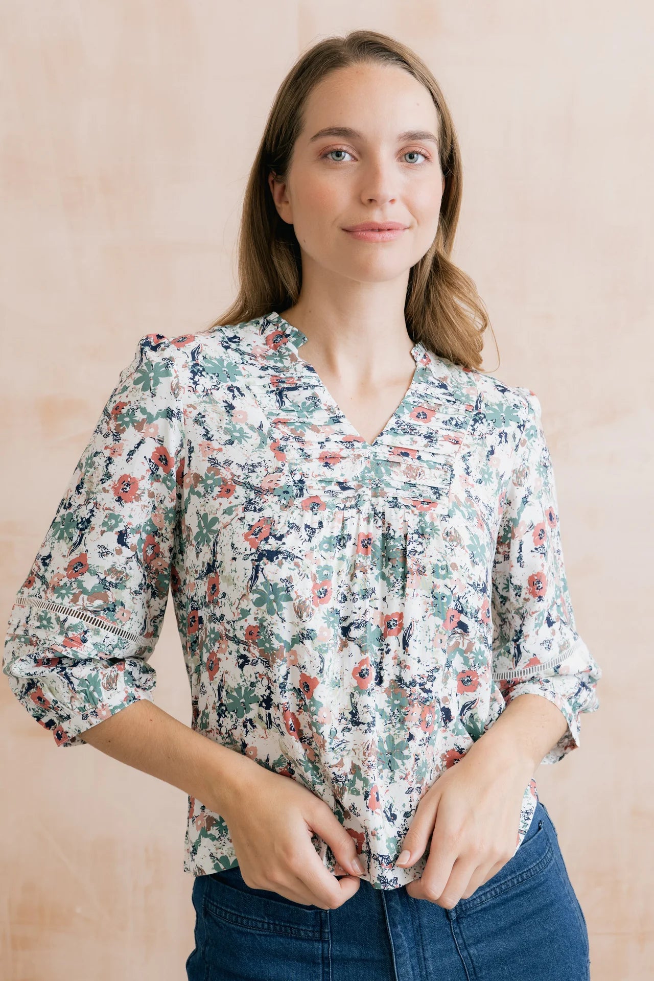 Lily & Me Marie 3/4 Sleeve Blouse Rewild