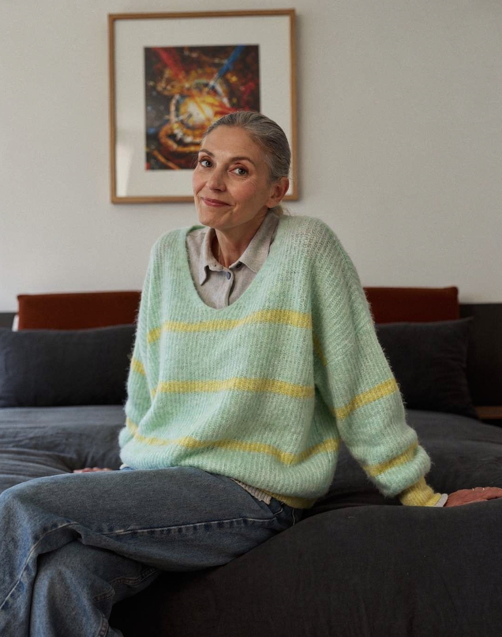 Mint Eliza Soft Stripe Knit Ginger + Gray