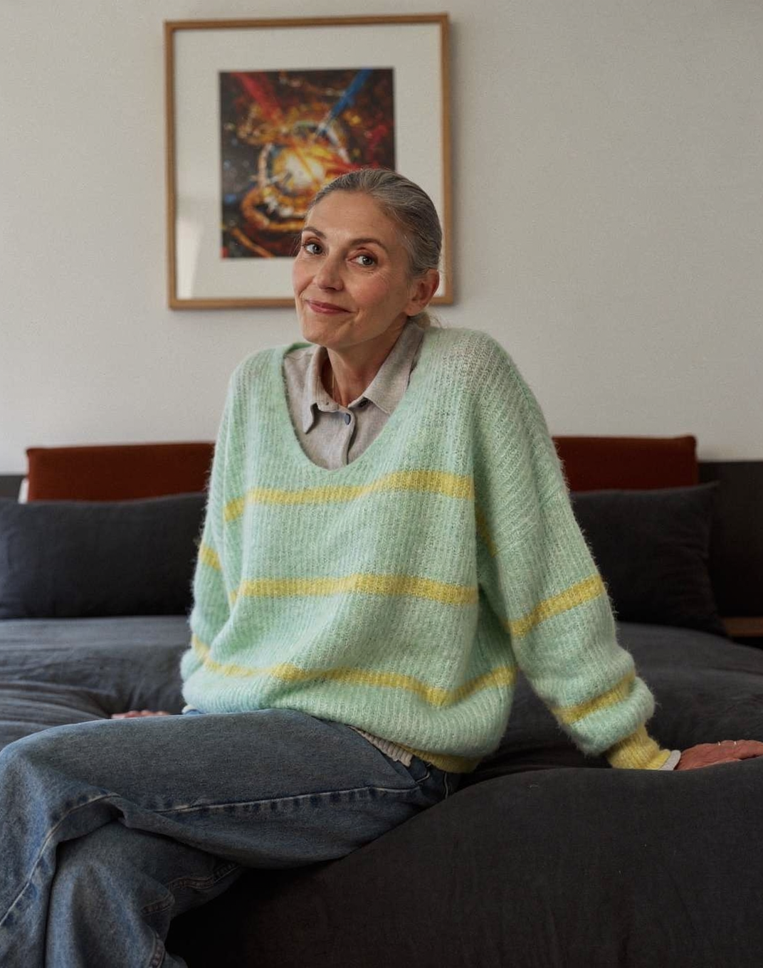 Mint Eliza Soft Stripe Knit Ginger + Gray