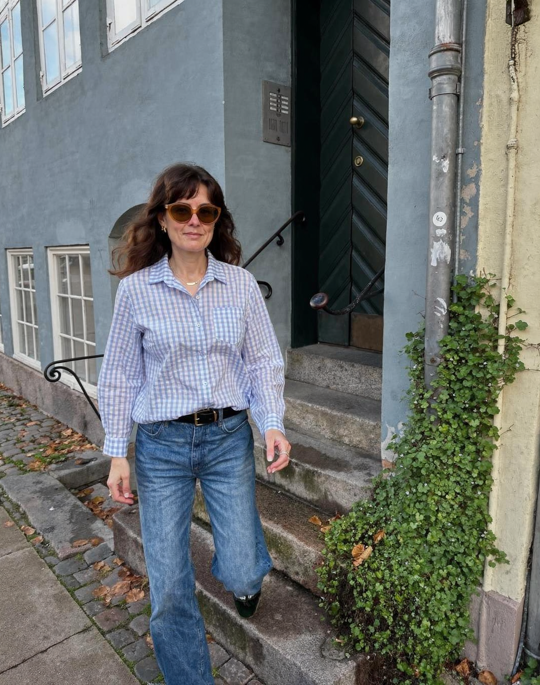 Penny Gingham Shirt Blue Ginger + Gray