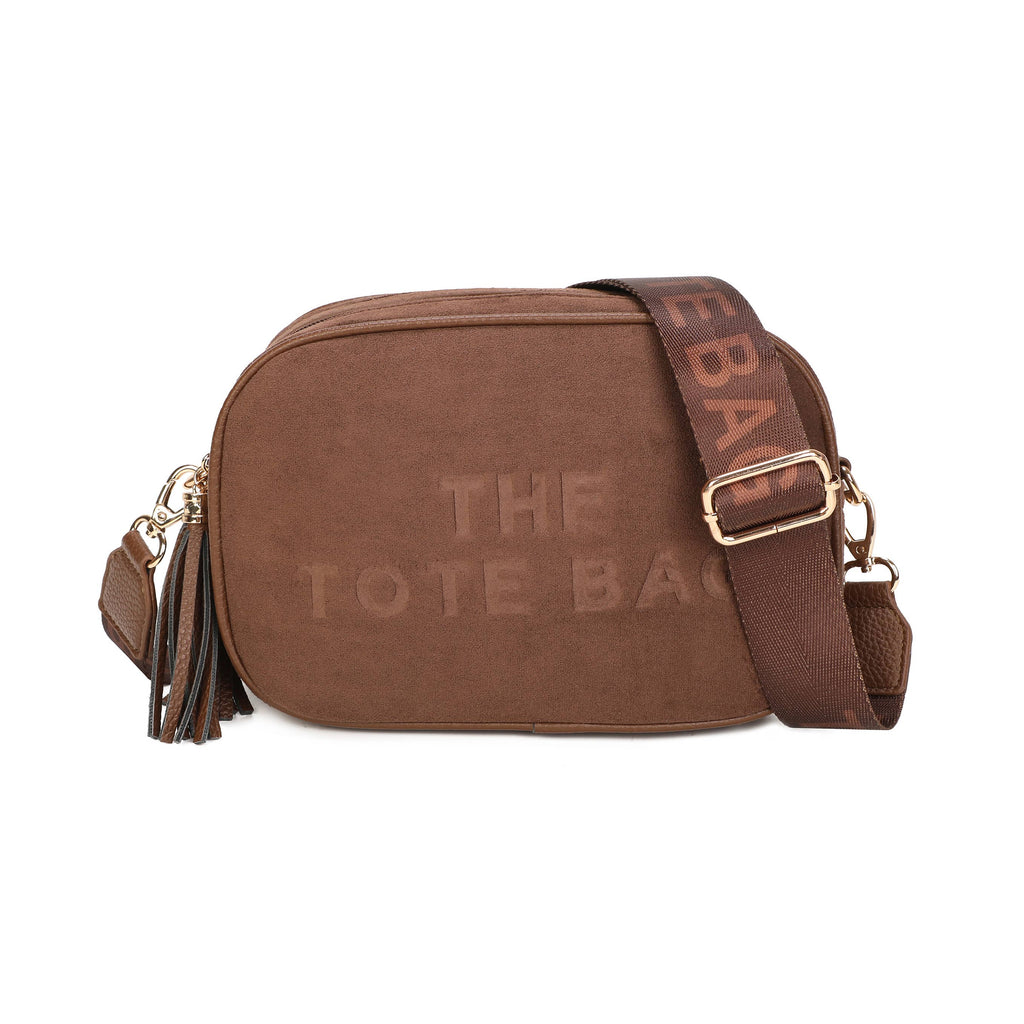 JM1720 Suede Crossbody Bag: Coffee