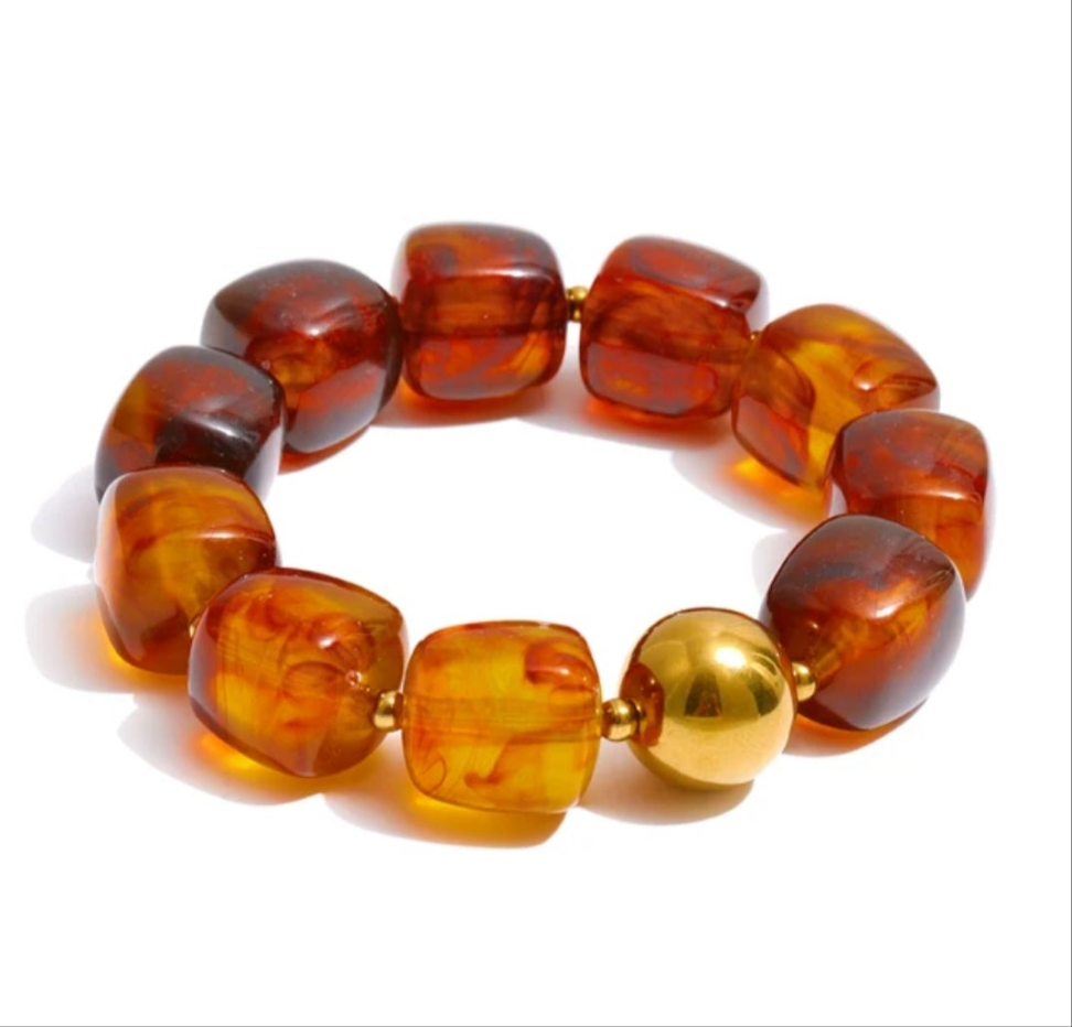 Acrylic Beaded Chunky Bracelet - 11 Colours: Navy