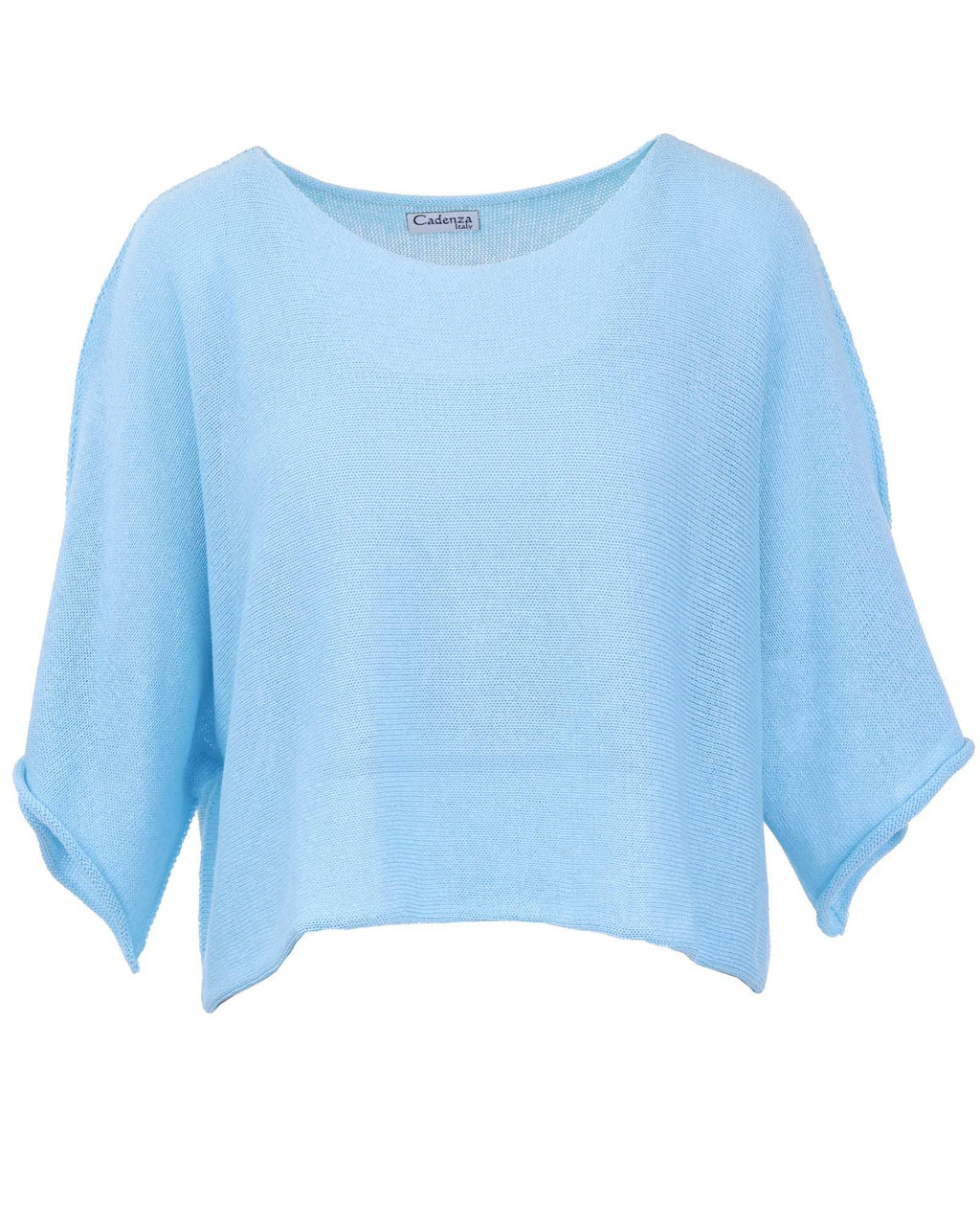 Cotton Blend Short Tunic Top: Cream / One Size