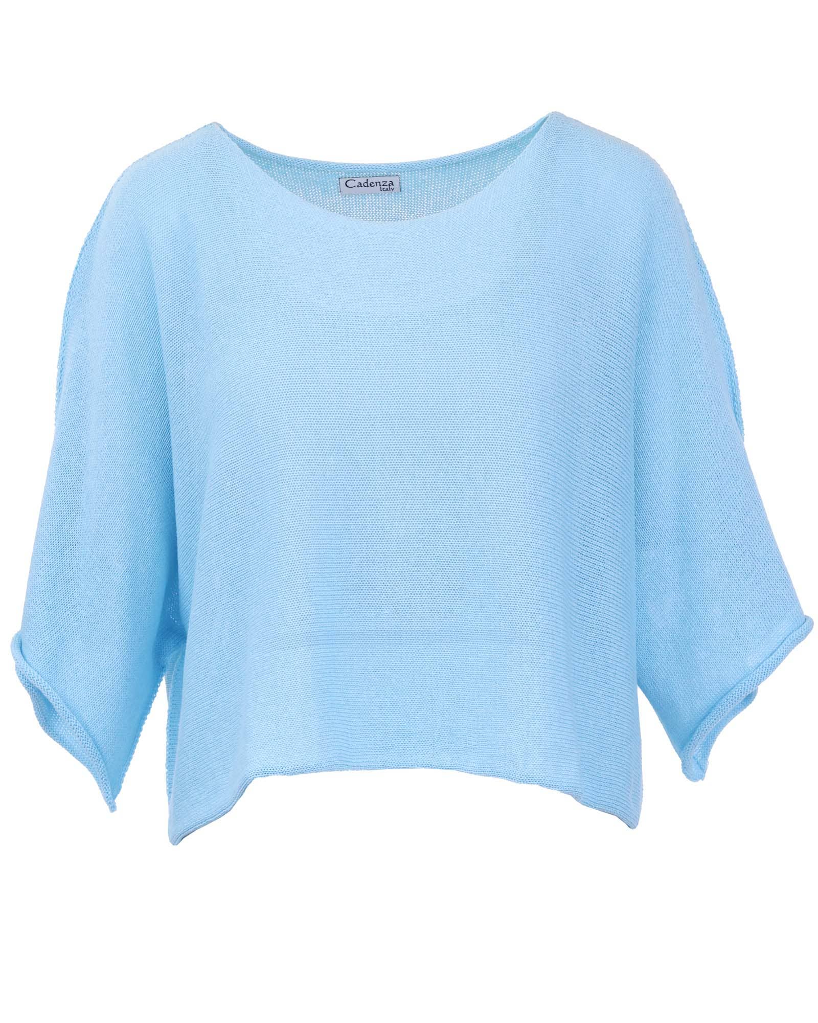 Cotton Blend Short Tunic Top: Pink / One Size