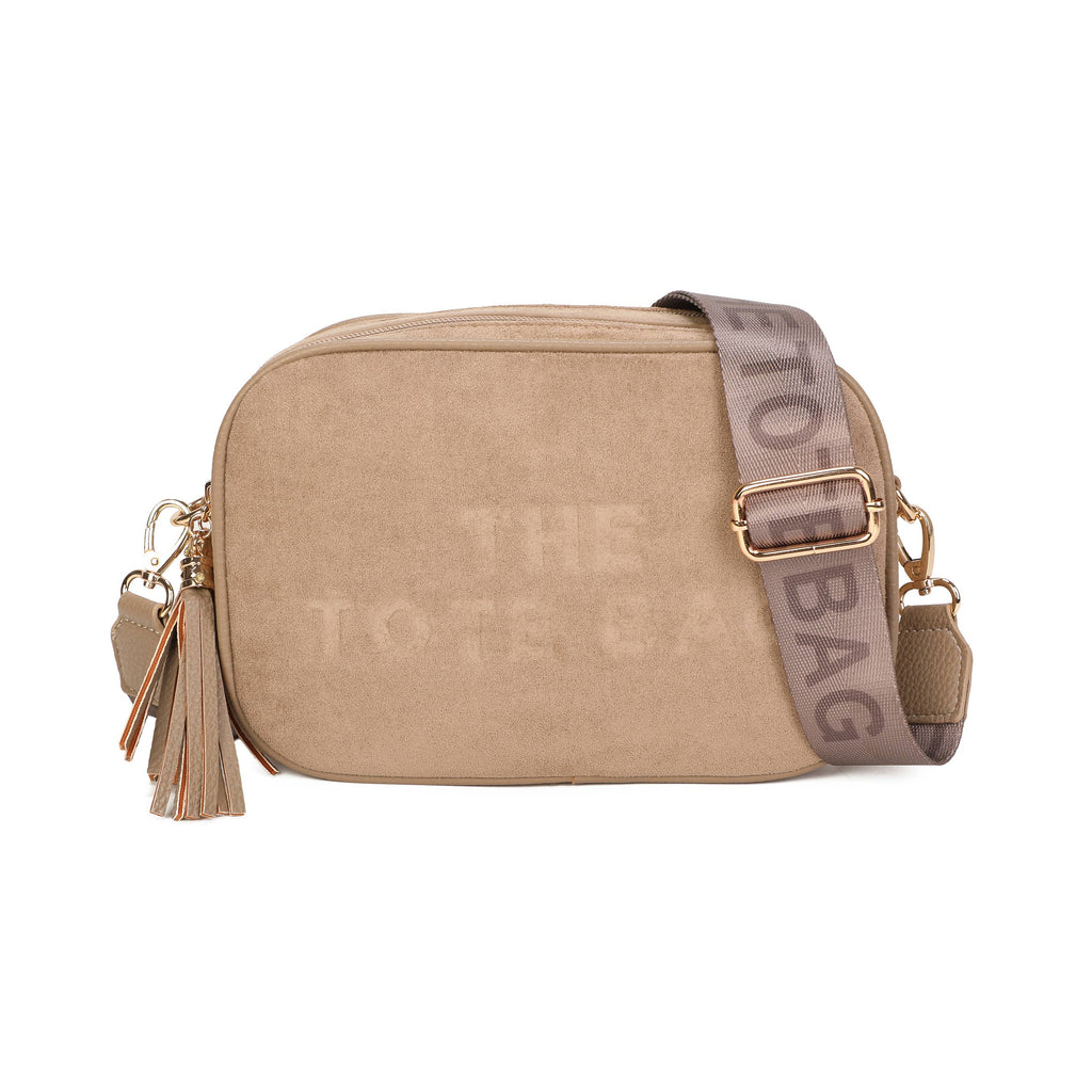 JM1720 Suede Crossbody Bag: Coffee