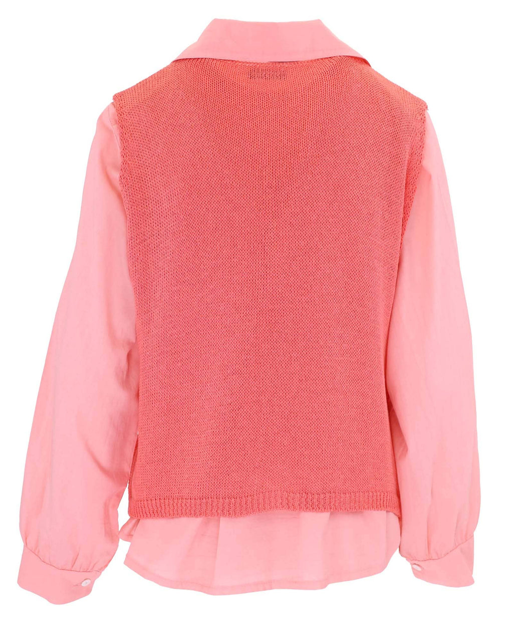 Cotton Blend Button Waistcoat: Coral