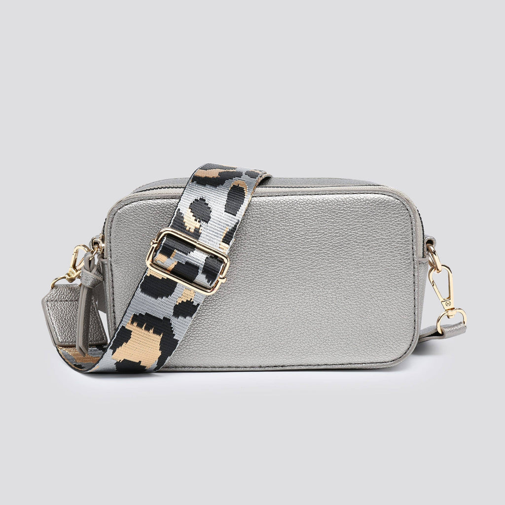 Leather Look Double Compartment Crossbody Bag # 3310: GREEN