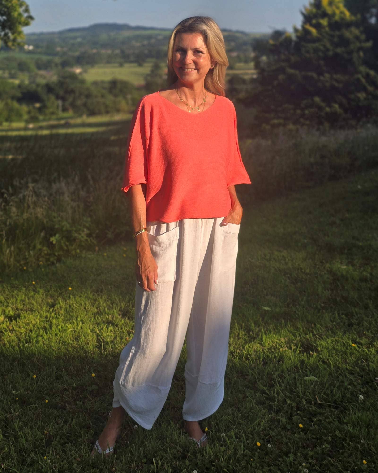 Cotton Blend Short Tunic Top: Chocolate / One Size