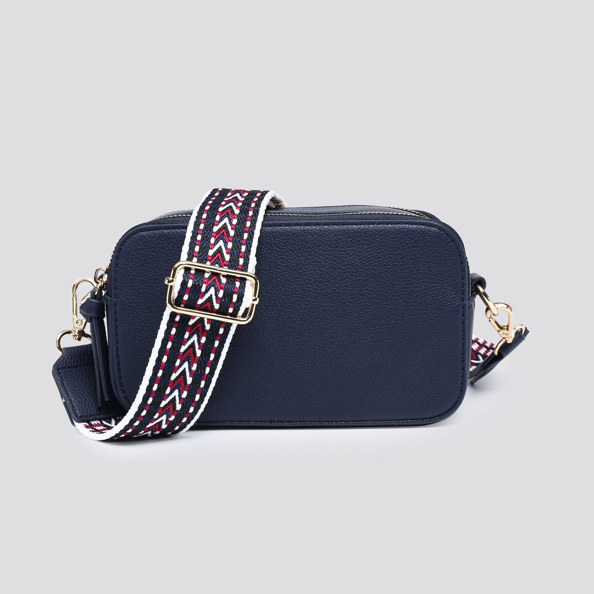 Leather Look Double Compartment Crossbody Bag # 3310: NUDE
