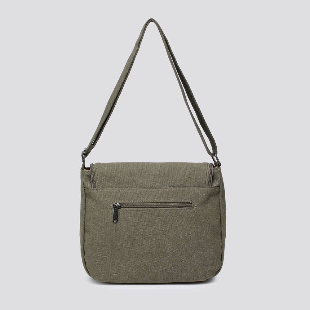 2254 Canvas Star Crossbody Bag: BLACK