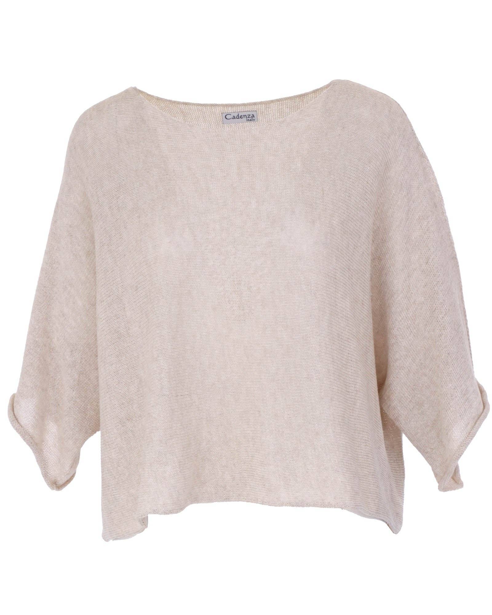 Cotton Blend Short Tunic Top: Chocolate / One Size