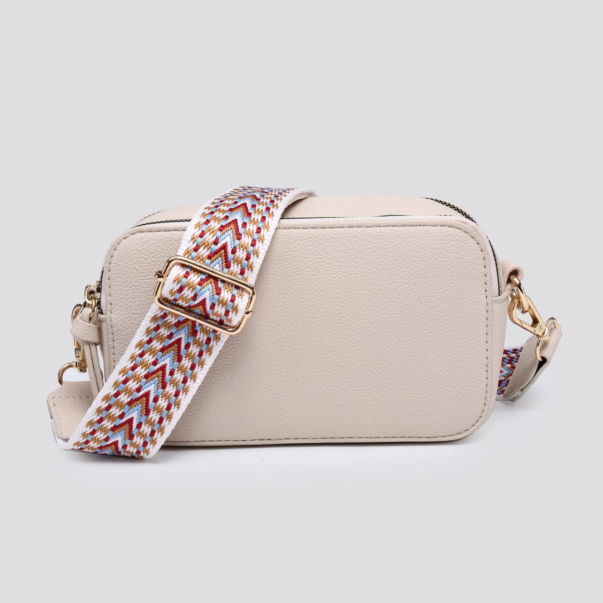 Leather Look Double Compartment Crossbody Bag # 3310: NAVY