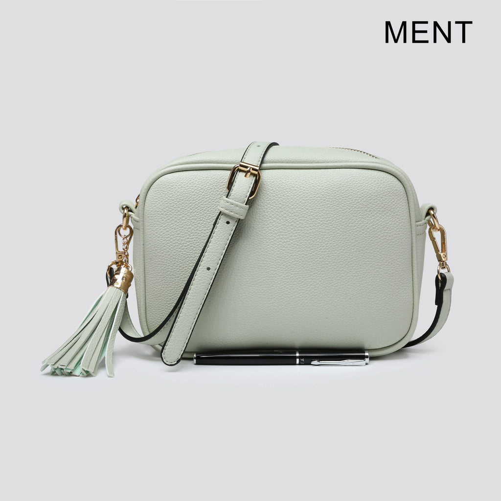 Premium Vegan Leather Camera Crossbody Bag JNY8096: SILVER