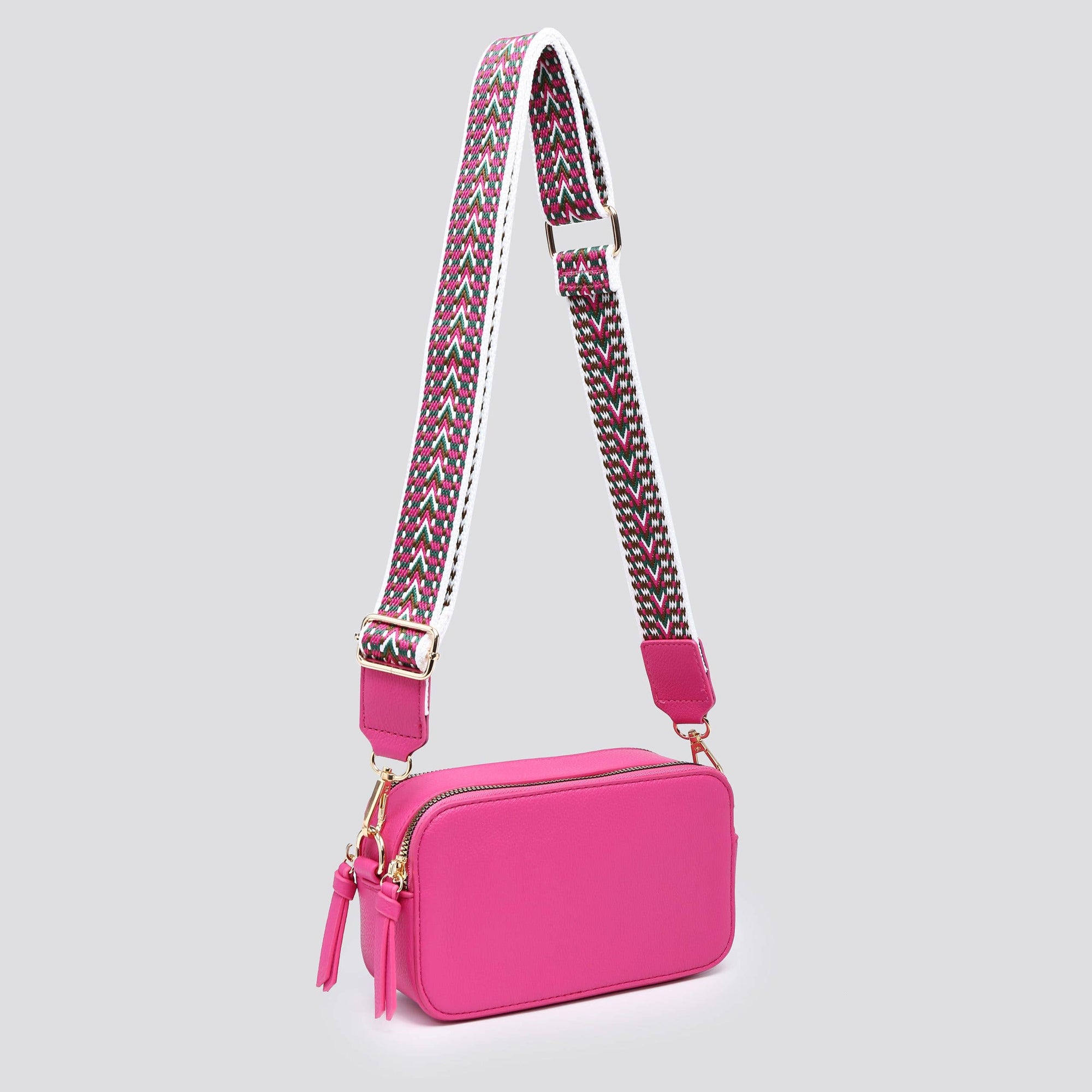 Leather Look Double Compartment Crossbody Bag # 3310: ORANGE