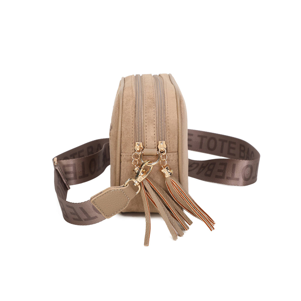 JM1720 Suede Crossbody Bag: Coffee