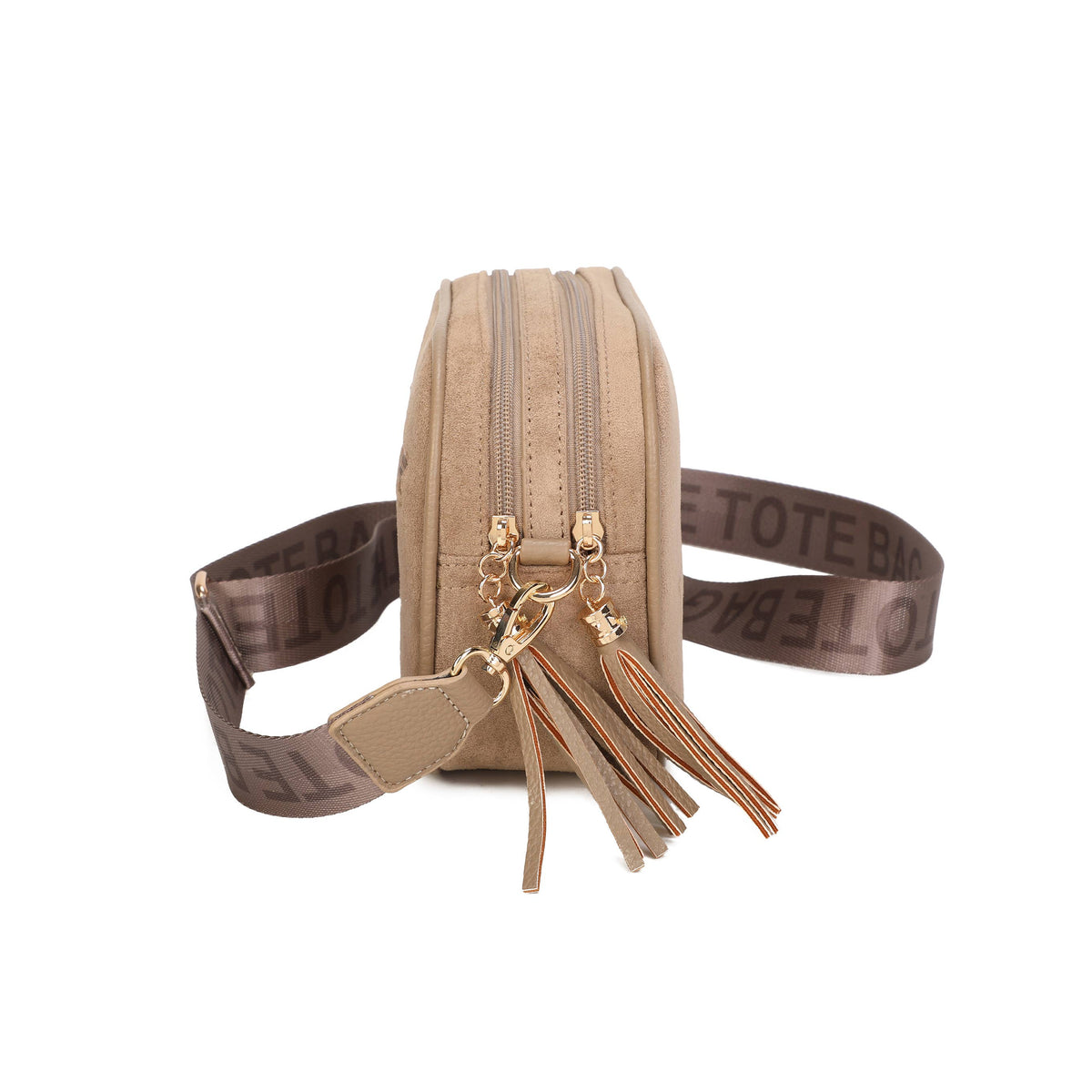 JM1720 Suede Crossbody Bag: Coffee
