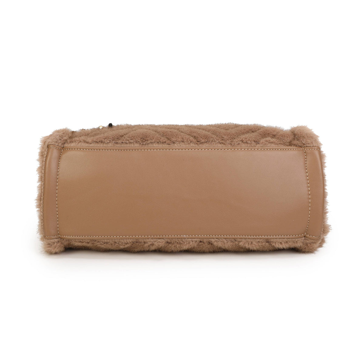 H881 Fluffy Faux Fur Tote Bag: Coffee