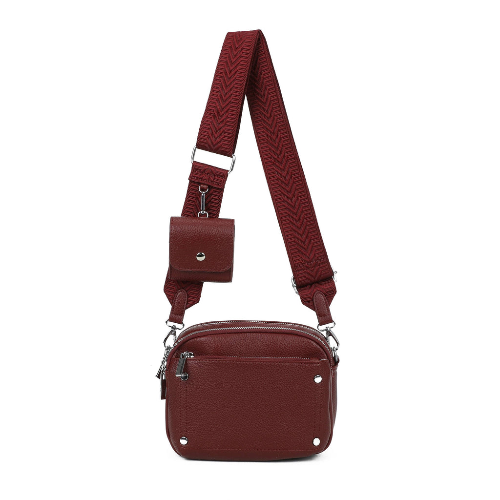 JM1377 Crossbody Bag with Wide Strap and Coin Pouch: Orange