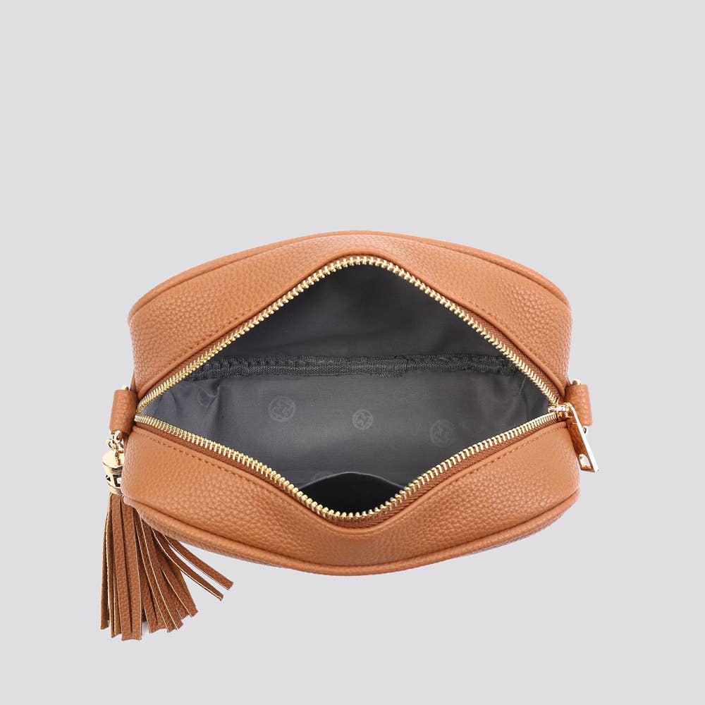 Premium Vegan Leather Camera Star Crossbody Bag #JNY3435AW26: BEIGE