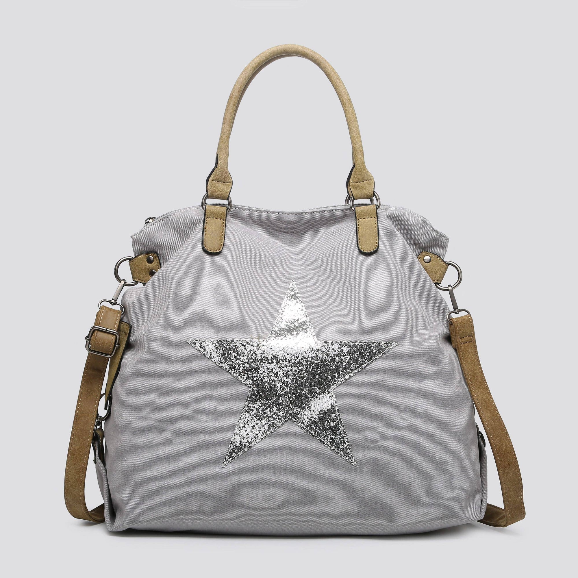 2253 Large Canvas Star Bags: BLACK