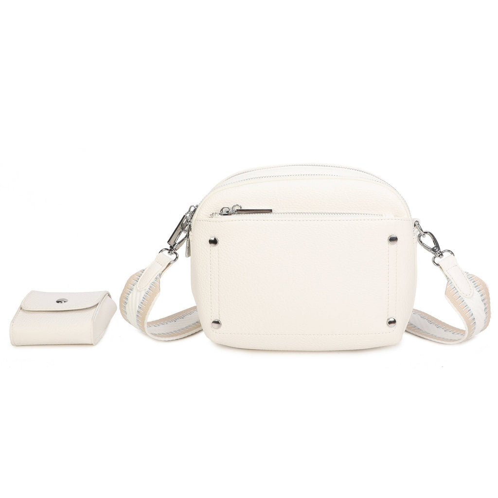 JM1377 Crossbody Bag with Wide Strap and Coin Pouch: Orange