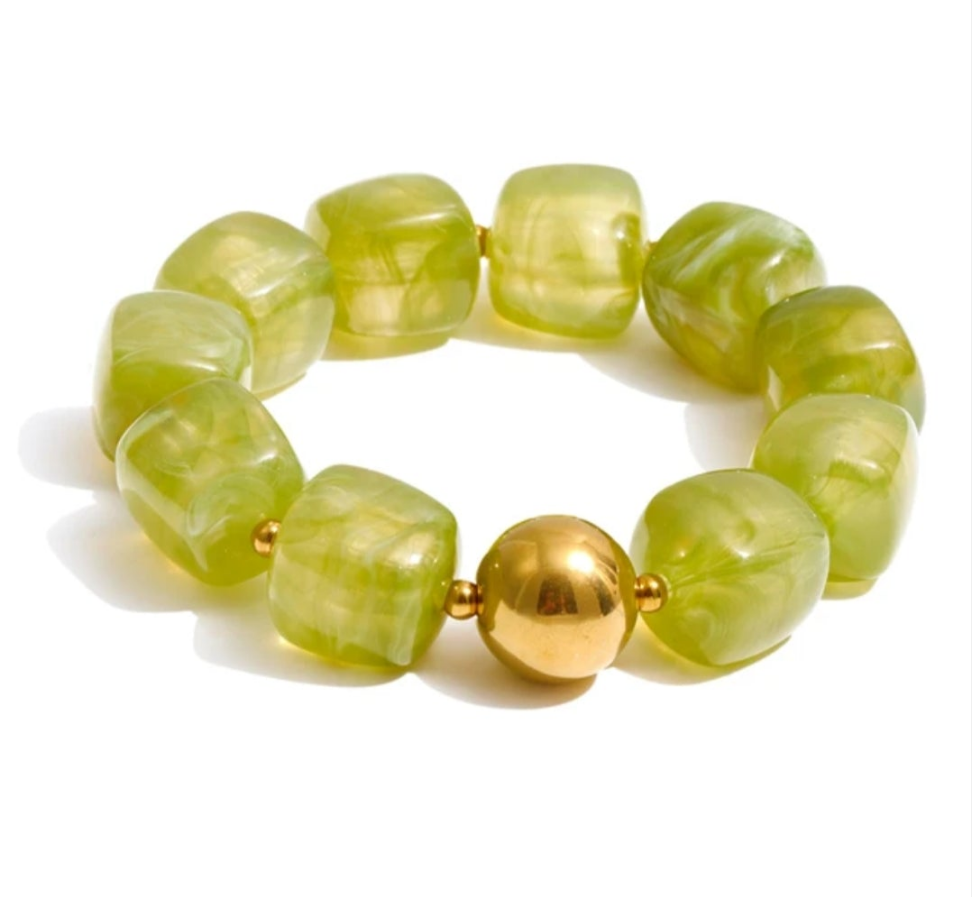 Acrylic Beaded Chunky Bracelet - 11 Colours: Navy