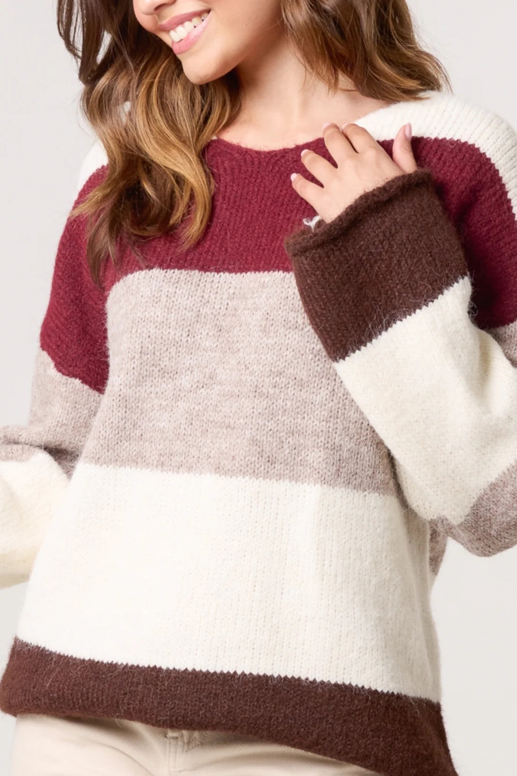 Striped Colour Block Knit Jumper