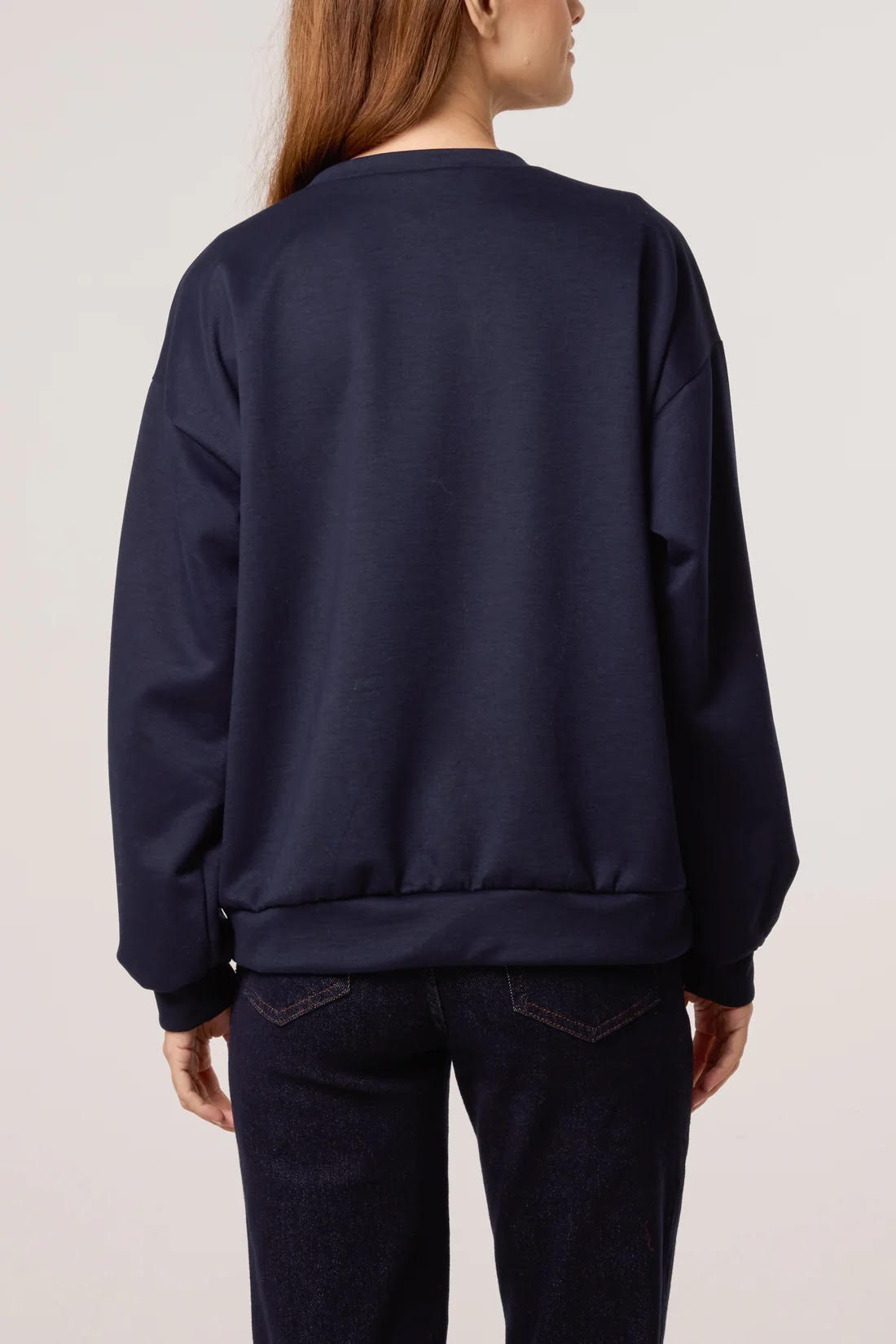 Embroidered Flower Soft Touch Sweatshirt