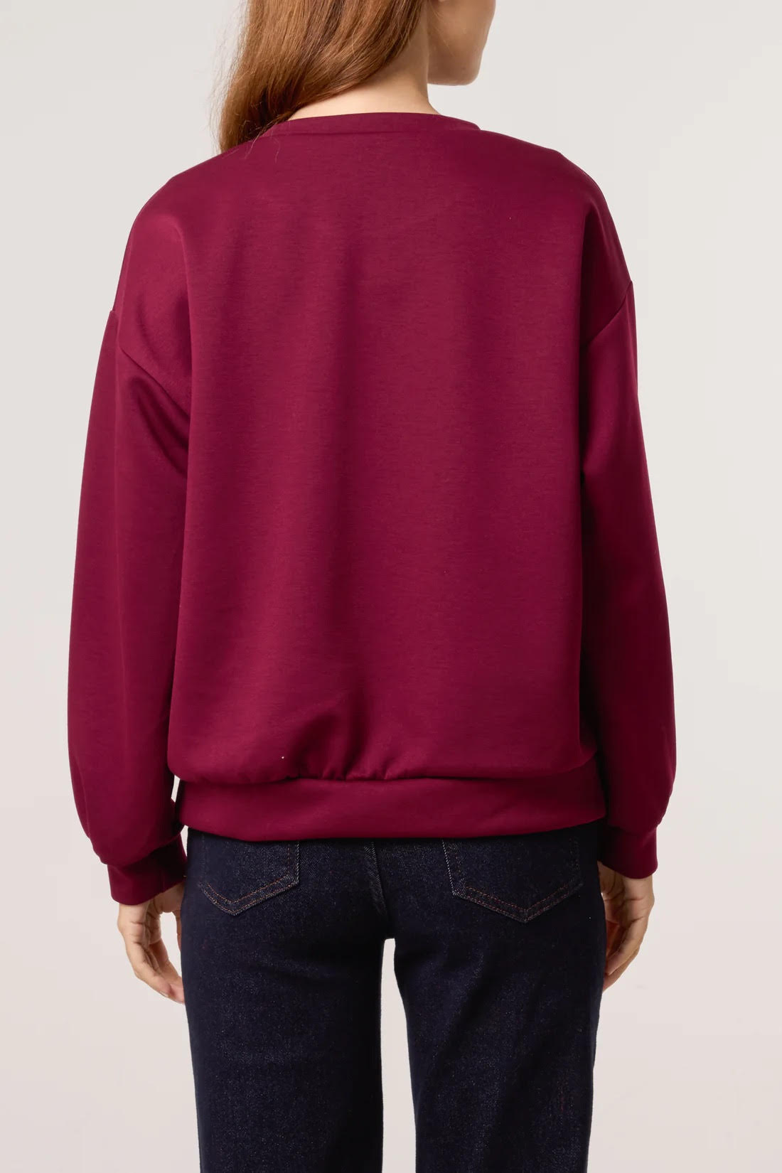 Embroidered Flower Soft Touch Sweatshirt